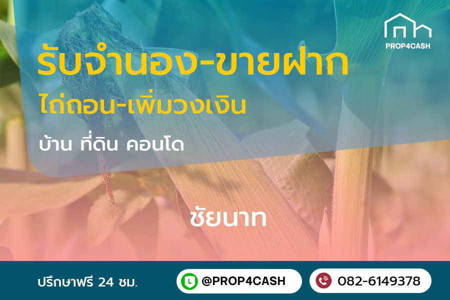 รับจำนองขายฝากบ้านที่ดินคอนโดในพื้นที่จังหวัดชัยนาทและใกล้เคียง
