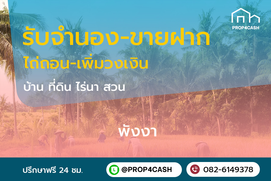 รับจำนองขายฝากบ้านที่ดินคอนโดในพื้นที่จังหวัดพังงาและใกล้เคียง